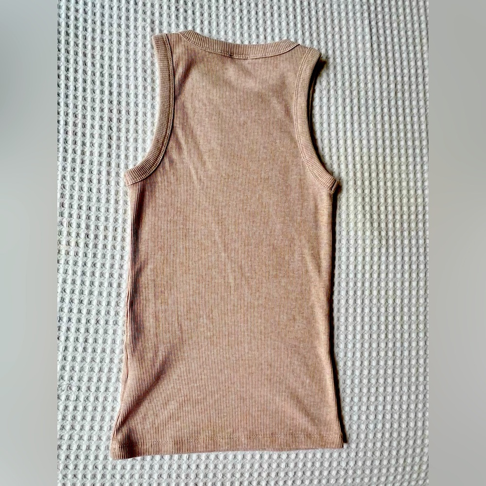 J. Crew Beige Ribbed Tank Top - Picture 2 of 5
